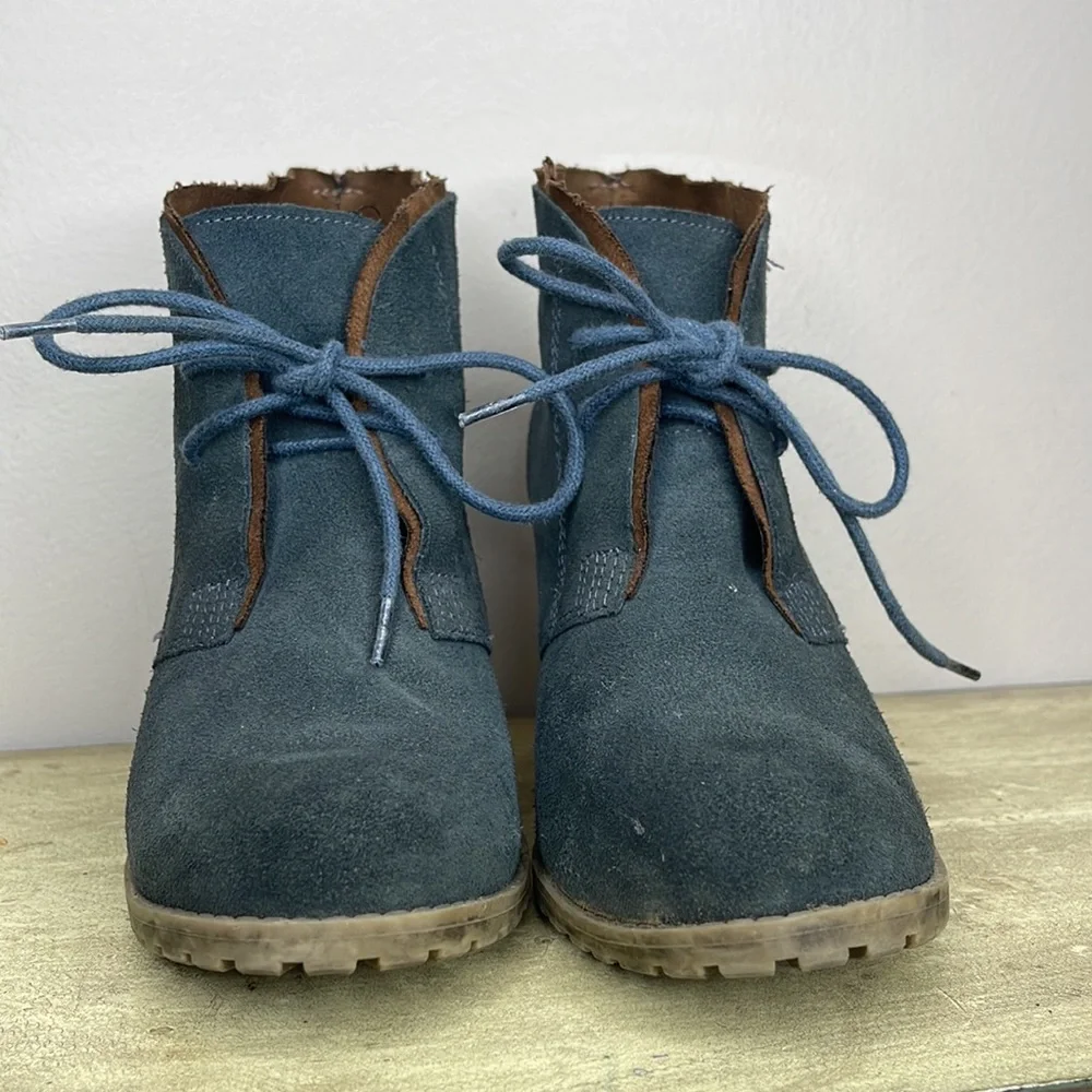 Ruff Hewn Cypress Leather Bootie With Stacked Heel Womens Size 8